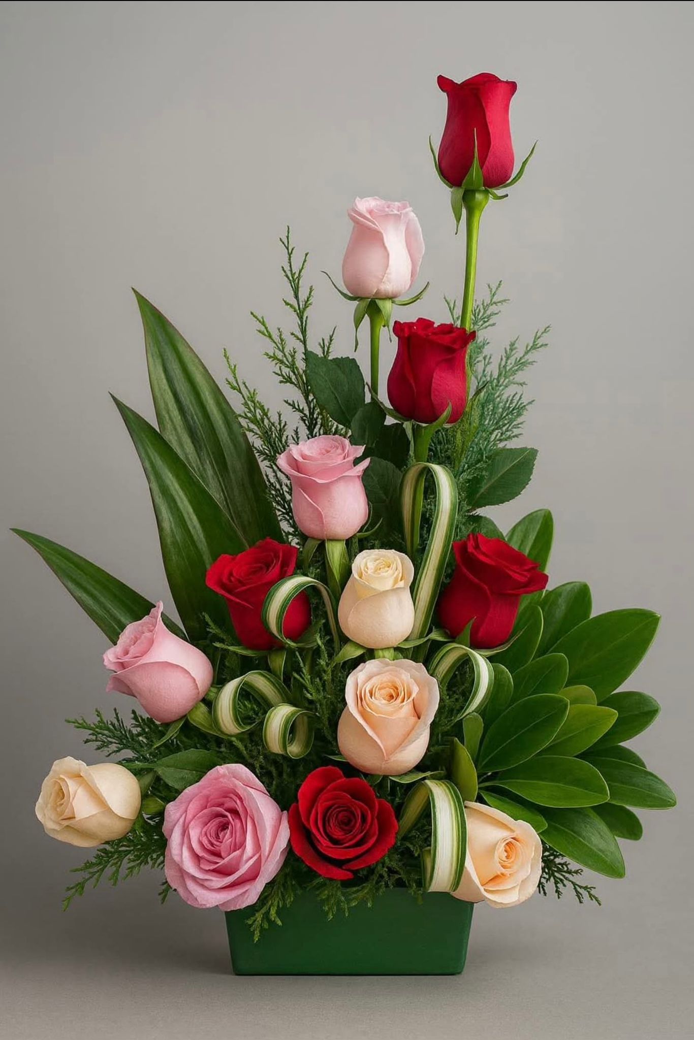 modern rose floral arrangement